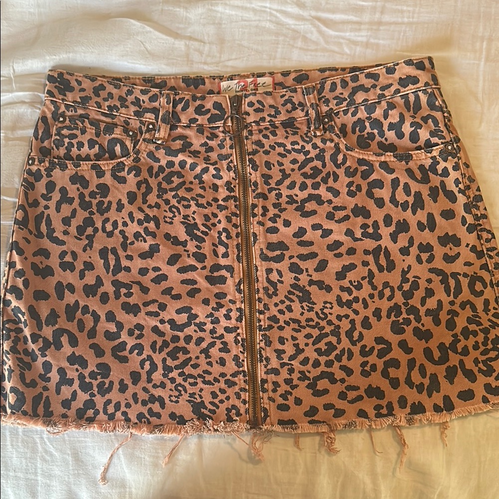 Free People Cheetah Print Mini Skirt